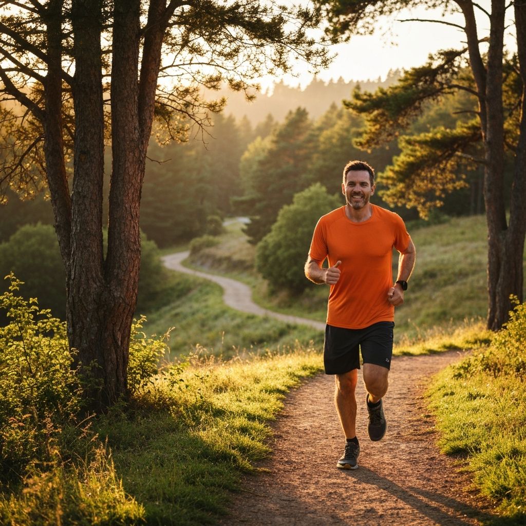 Man jogging outdoors enjoying active lifestyle