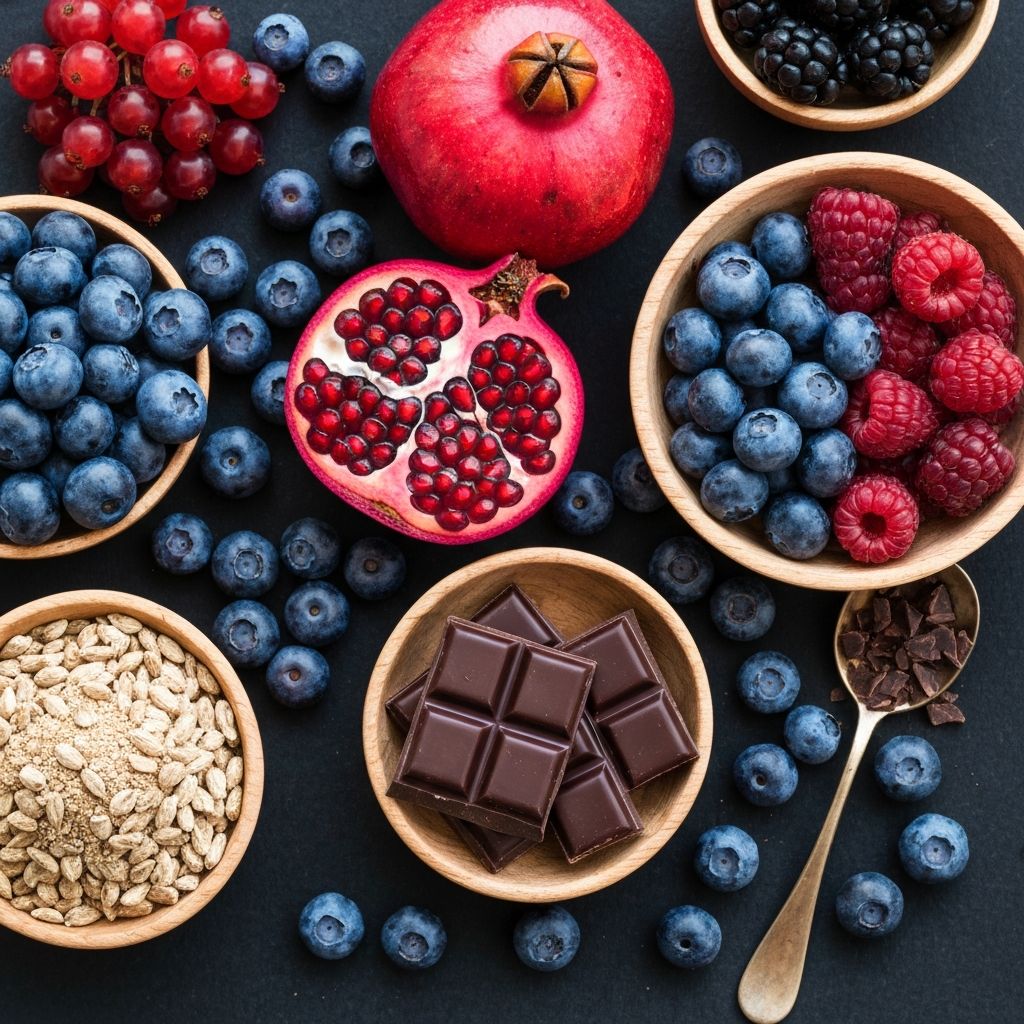 Colorful berries and antioxidant rich foods